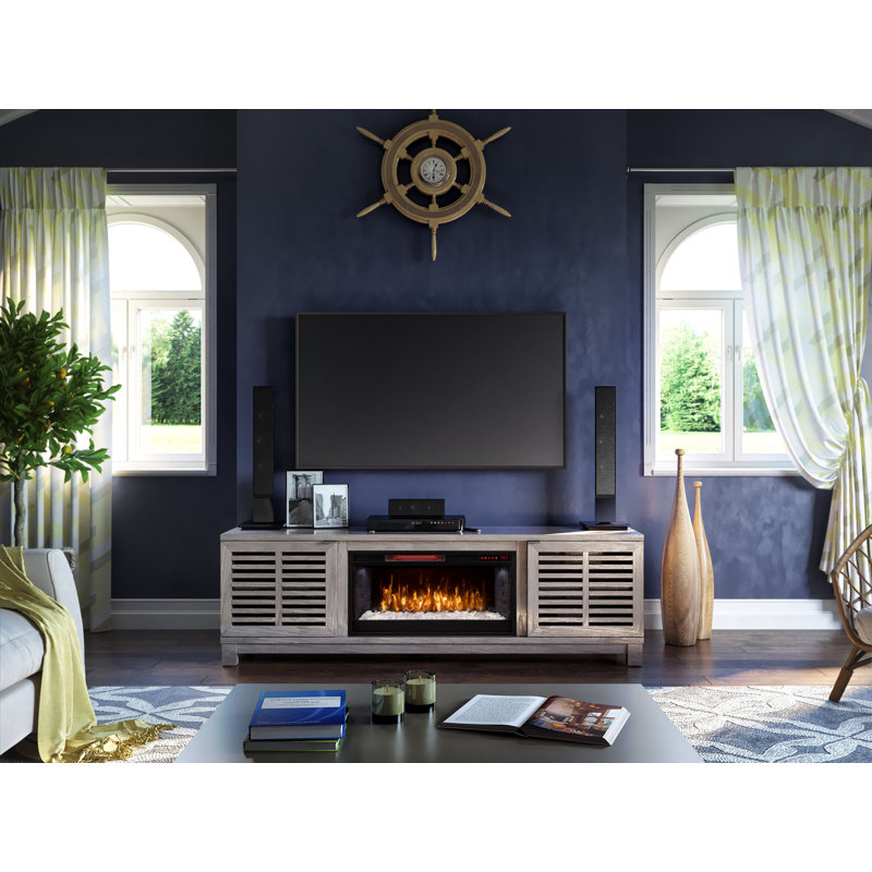 Scott Living TV Stand for TVs up to 78" with Electric Fireplace